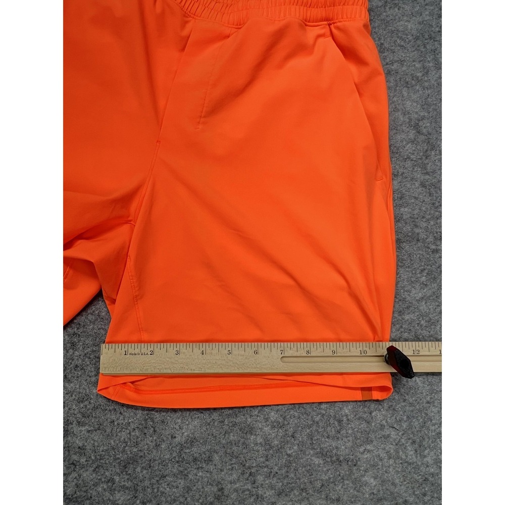 Lululemon Pace Breaker Shorts Mens Medium Orange Lined Athletic 7" LM7APKS - Picture 6 of 11